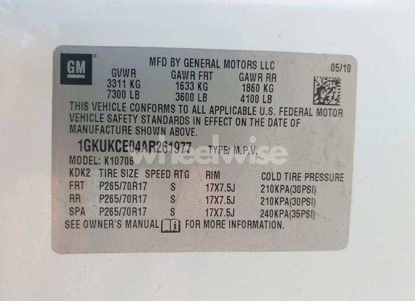 Photo 9 of 2010 Gmc Yukon SLT (VIN 1GKUKCE04AR261977)