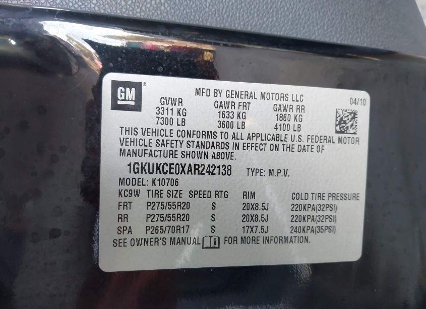 Photo 9 of 2010 Gmc Yukon SLT (VIN 1GKUKCE0XAR242138)