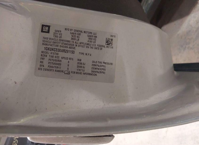 Photo 9 of 2010 Gmc Yukon SLT (VIN 1GKUKCE0XAR291193)