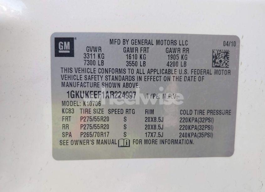 Photo 9 of 2010 Gmc Yukon DENALI (VIN 1GKUKEEF1AR224997)