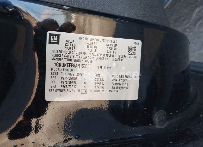 Photo 9 of 2010 Gmc Yukon DENALI (VIN 1GKUKEEF8AR153359)