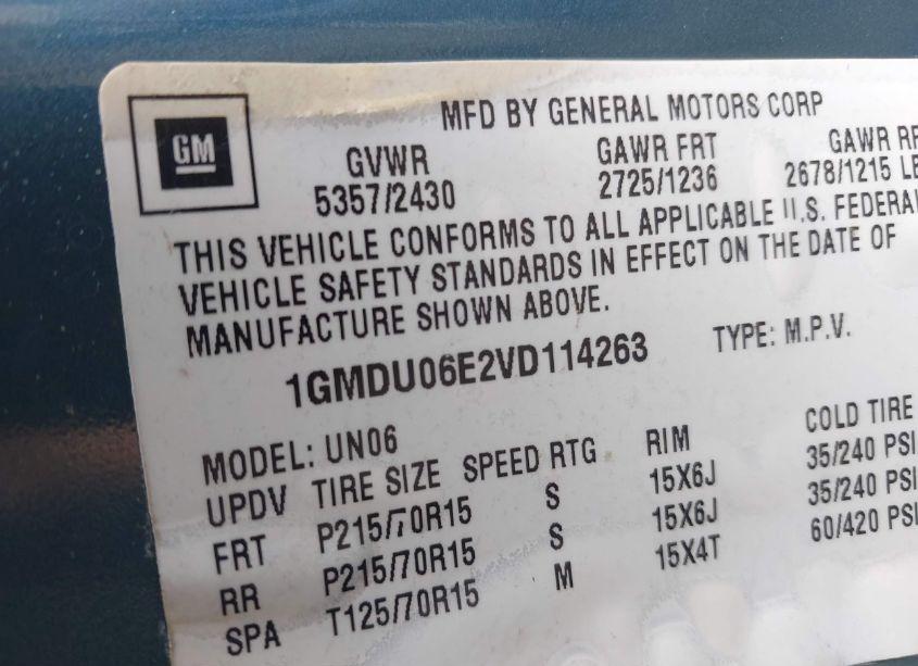 Photo 9 of 1997 Pontiac Trans SPORT (VIN 1GMDU06E2VD114263)