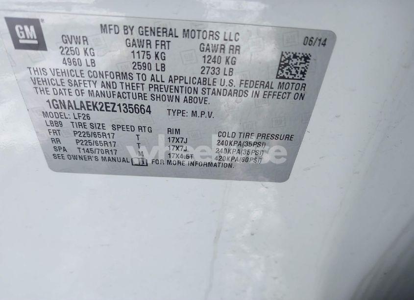 Photo 9 of 2014 Chevrolet Equinox LS (VIN 1GNALAEK2EZ135664)