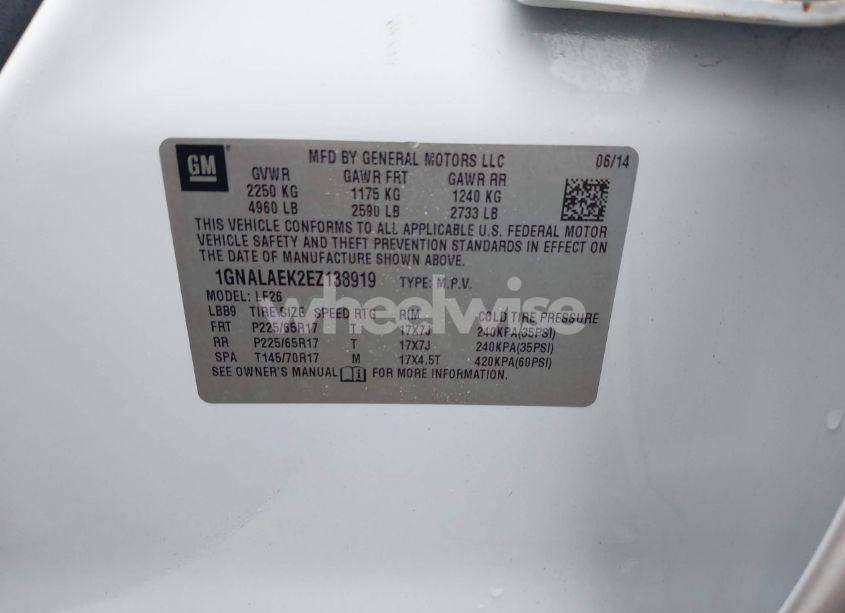 Photo 9 of 2014 Chevrolet Equinox LS (VIN 1GNALAEK2EZ138919)