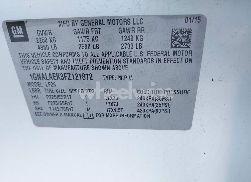 Photo 9 of 2015 Chevrolet Equinox LS (VIN 1GNALAEK3FZ121872)