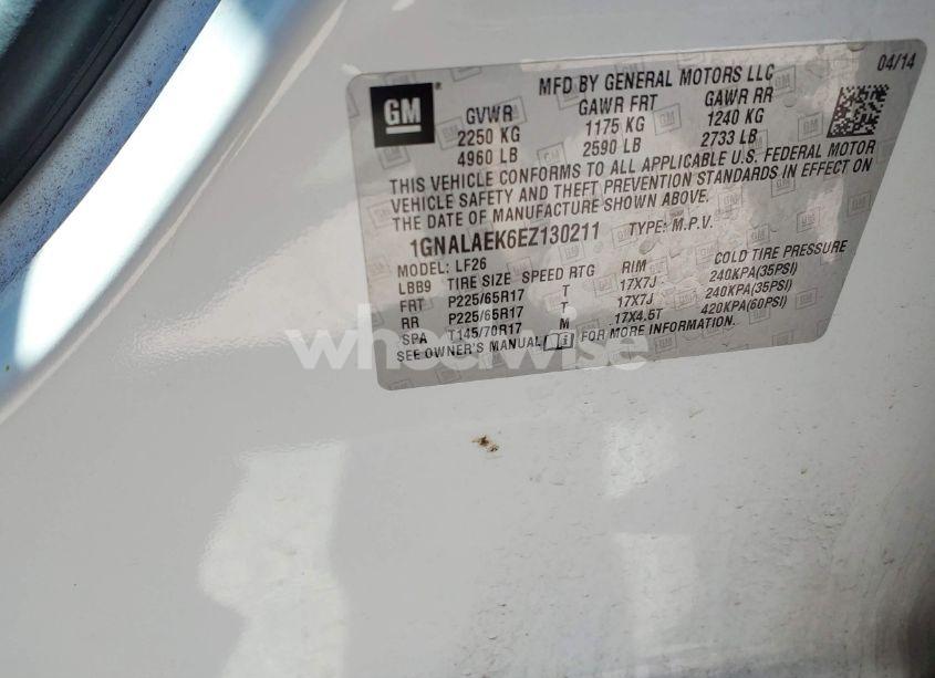 Photo 9 of 2014 Chevrolet Equinox LS (VIN 1GNALAEK6EZ130211)