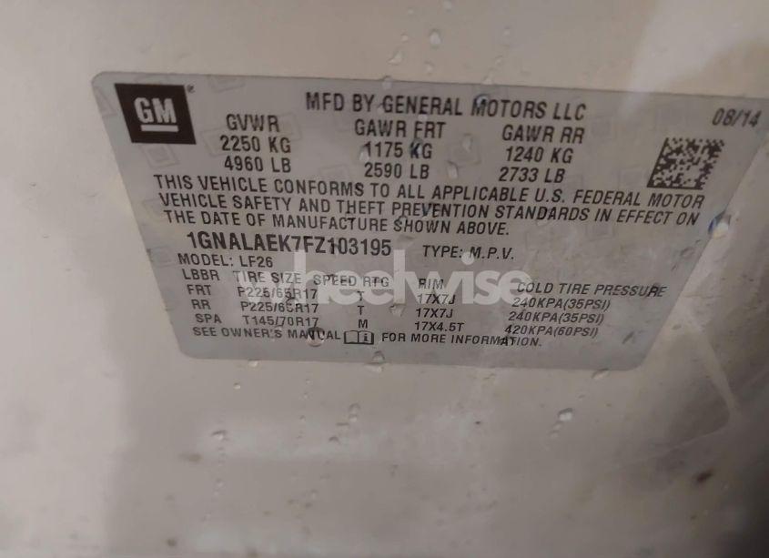 Photo 9 of 2015 Chevrolet Equinox LS (VIN 1GNALAEK7FZ103195)