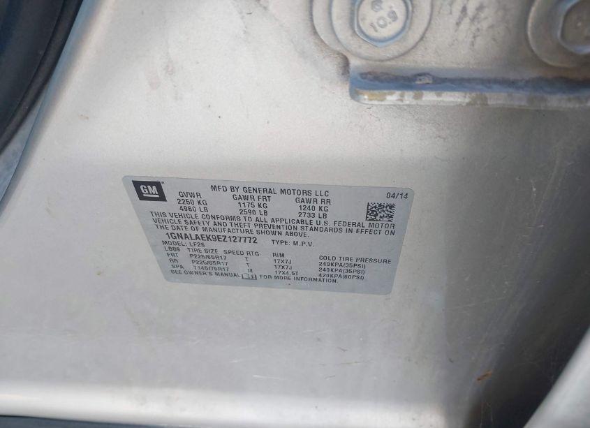 Photo 9 of 2014 Chevrolet Equinox LS (VIN 1GNALAEK9EZ127772)