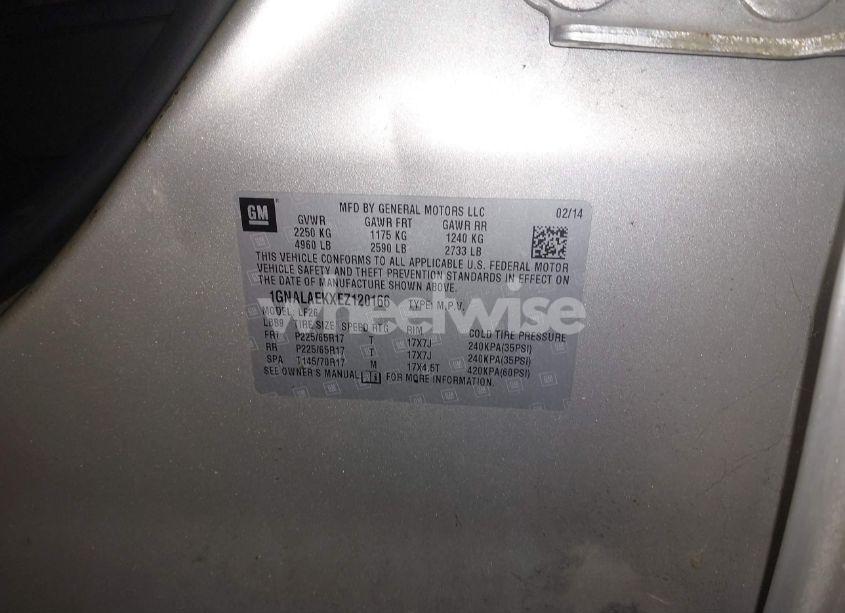 Photo 9 of 2014 Chevrolet Equinox LS (VIN 1GNALAEKXEZ120166)