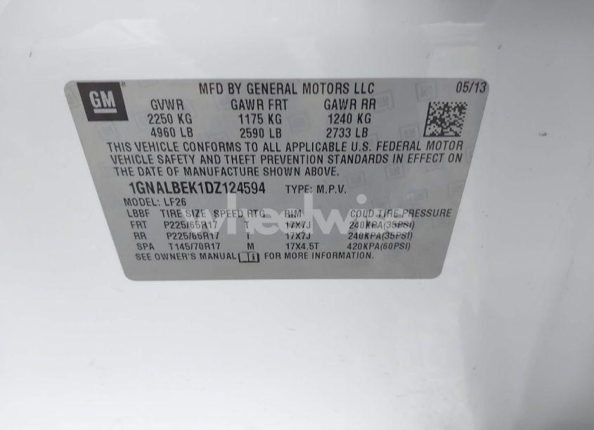 Photo 9 of 2013 Chevrolet Equinox LS (VIN 1GNALBEK1DZ124594)