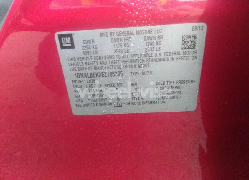 Photo 9 of 2014 Chevrolet Equinox 1LT (VIN 1GNALBEK3EZ105305)