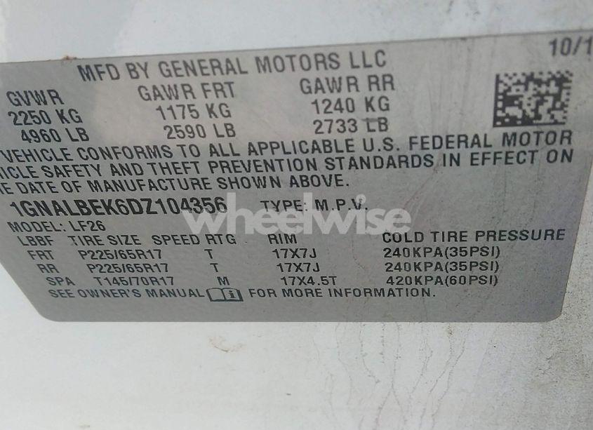 Photo 9 of 2013 Chevrolet Equinox LS (VIN 1GNALBEK6DZ104356)