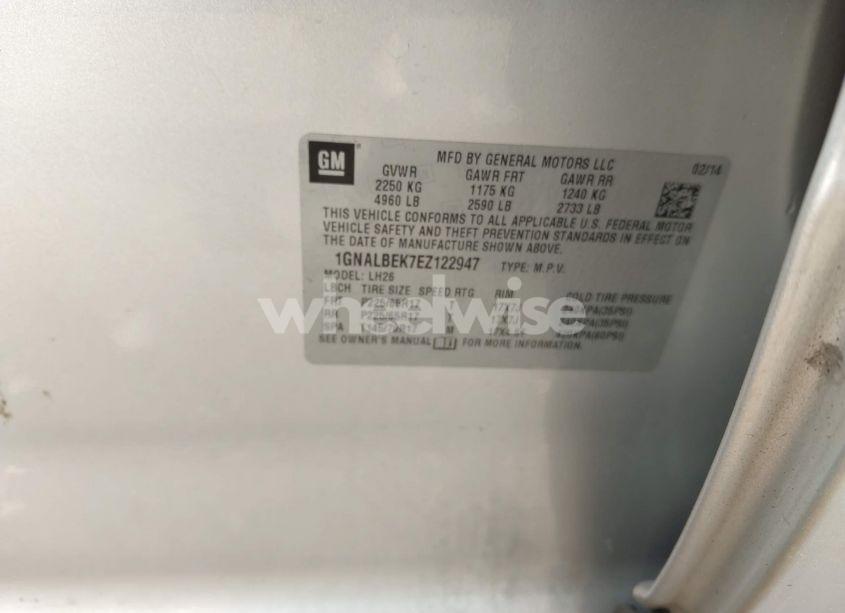 Photo 9 of 2014 Chevrolet Equinox 1LT (VIN 1GNALBEK7EZ122947)