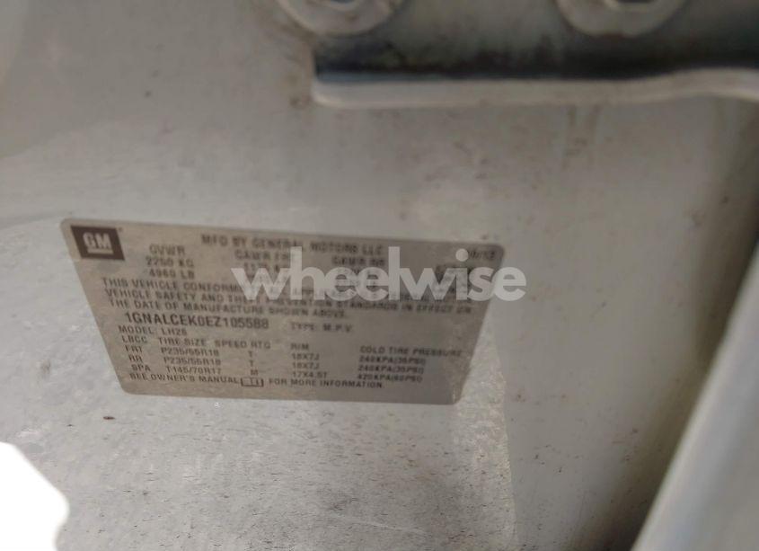 Photo 9 of 2014 Chevrolet Equinox 2LT (VIN 1GNALCEK0EZ105588)