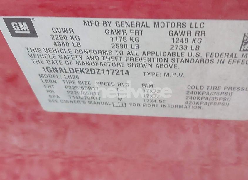 Photo 9 of 2013 Chevrolet Equinox 1LT (VIN 1GNALDEK2DZ117214)