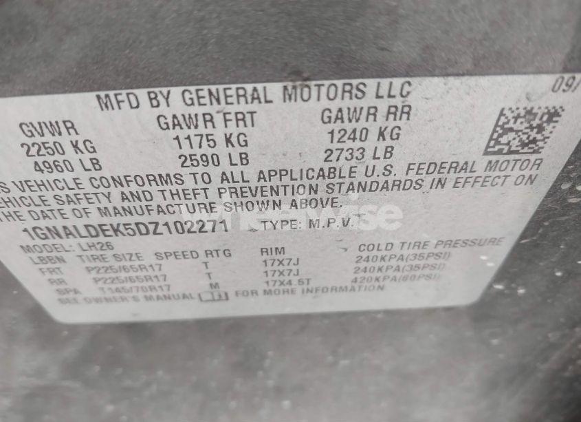 Photo 9 of 2013 Chevrolet Equinox 1LT (VIN 1GNALDEK5DZ102271)