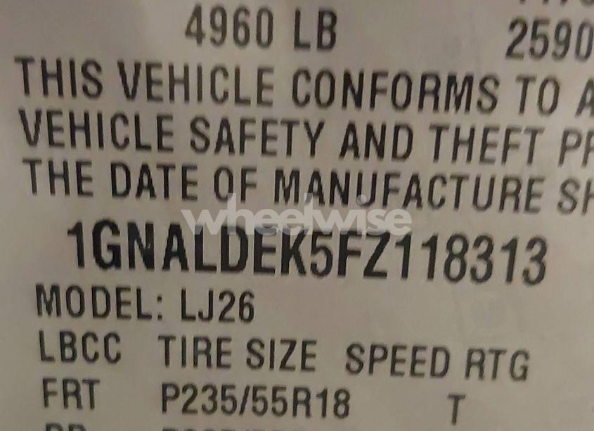 Photo 9 of 2015 Chevrolet Equinox LTZ (VIN 1GNALDEK5FZ118313)