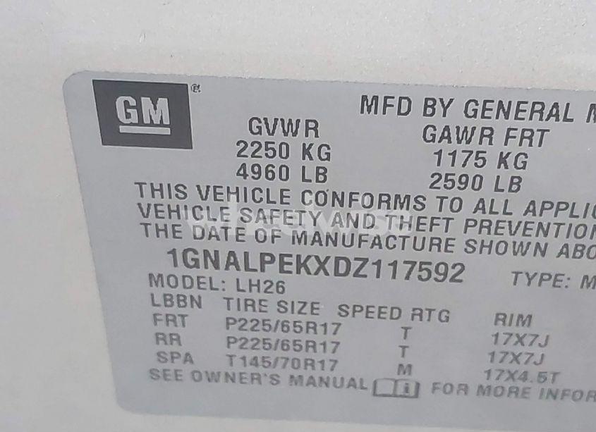 Photo 9 of 2013 Chevrolet Equinox 2LT (VIN 1GNALPEKXDZ117592)