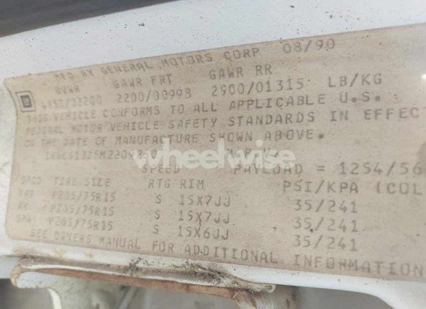 Photo 9 of 1991 Chevrolet Blazer S10 (VIN 1GNCS13Z5M2209260)