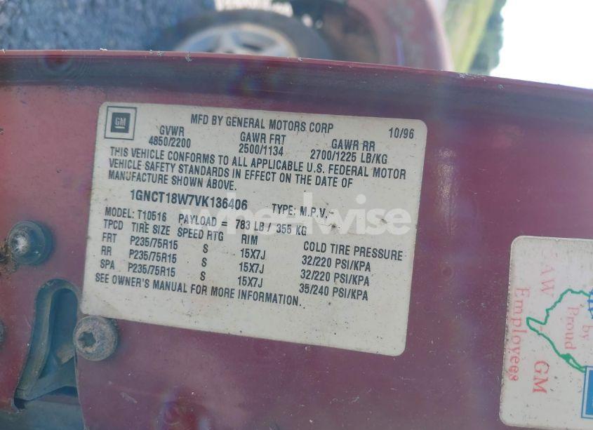 Photo 9 of 1997 Chevrolet Blazer LS (VIN 1GNCT18W7VK136406)