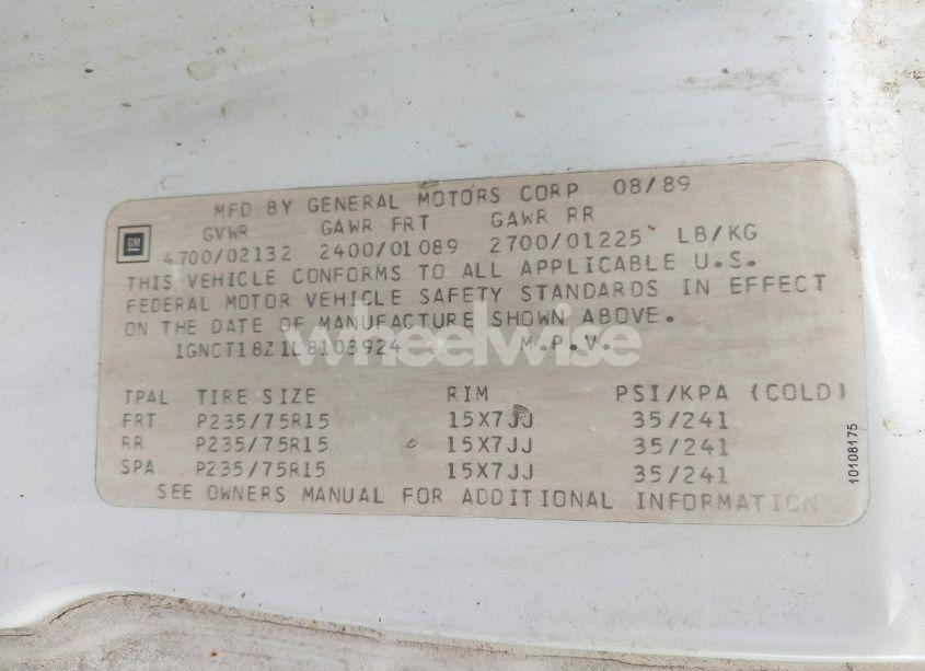 Photo 9 of 1990 Chevrolet Blazer S10 (VIN 1GNCT18Z1L8103924)