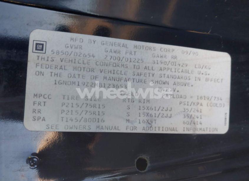 Photo 9 of 1991 Chevrolet Astro (VIN 1GNDM19Z2MB123653)