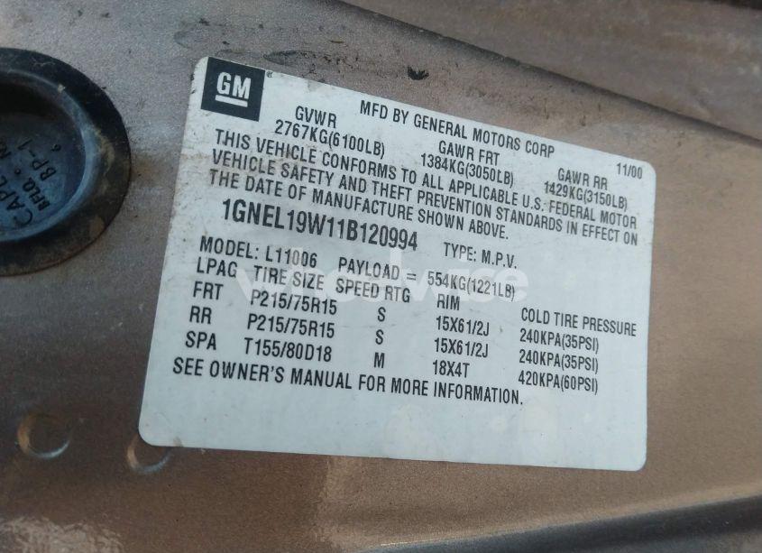 Photo 9 of 1993 Chevrolet Astro (VIN 1GNDM19Z8PB191234)