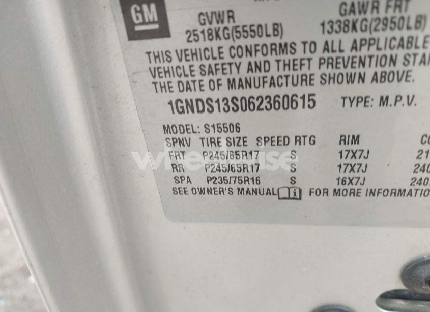 Photo 9 of 2006 Chevrolet Trailblazer LT (VIN 1GNDS13S062360615)