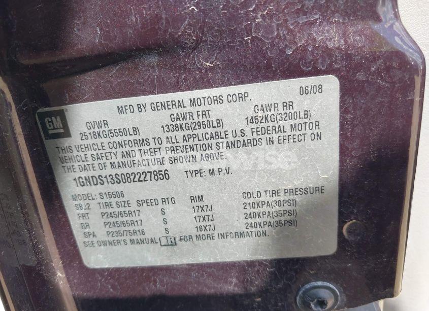 Photo 9 of 2008 Chevrolet Trailblazer FLEET (VIN 1GNDS13S082227856)