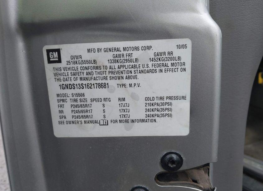 Photo 9 of 2006 Chevrolet Trailblazer LT (VIN 1GNDS13S162178681)