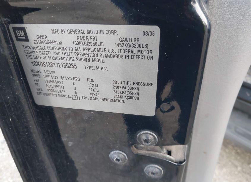 Photo 9 of 2007 Chevrolet Trailblazer LS (VIN 1GNDS13S172139235)