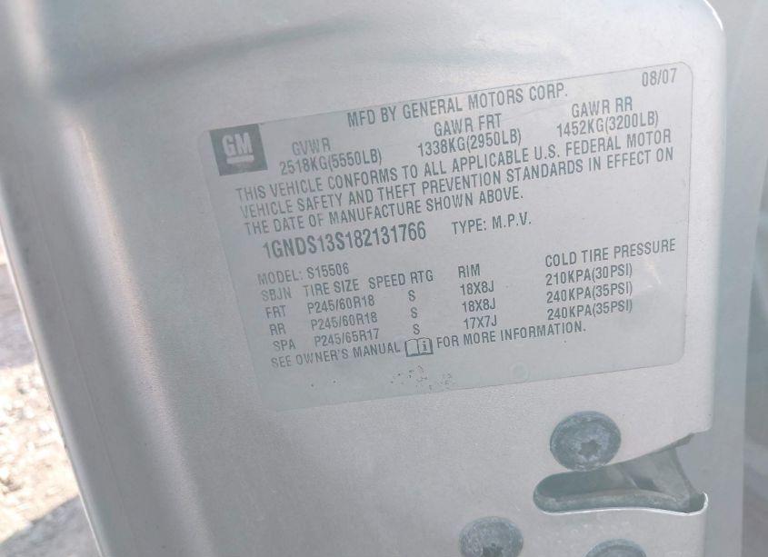 Photo 9 of 2008 Chevrolet Trailblazer LT (VIN 1GNDS13S182131766)