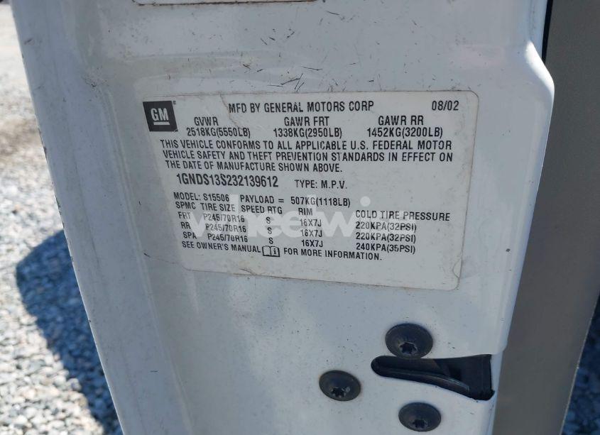 Photo 9 of 2003 Chevrolet Trailblazer LS (VIN 1GNDS13S232139612)