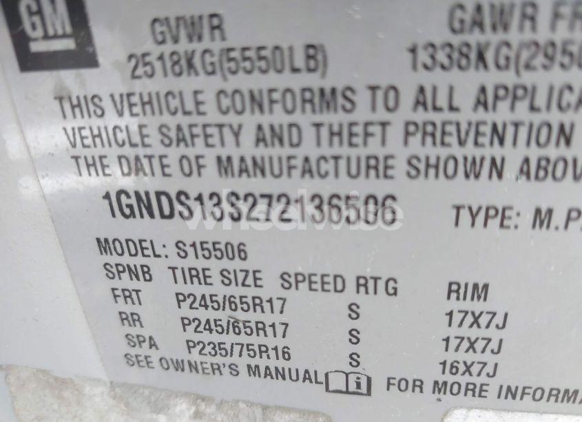 Photo 9 of 2007 Chevrolet Trailblazer LS (VIN 1GNDS13S272136506)