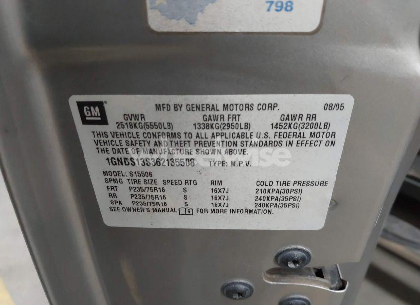 Photo 9 of 2006 Chevrolet Trailblazer LS (VIN 1GNDS13S362135508)