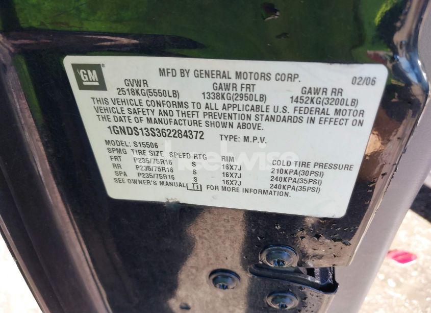 Photo 9 of 2006 Chevrolet Trailblazer LS (VIN 1GNDS13S362284372)