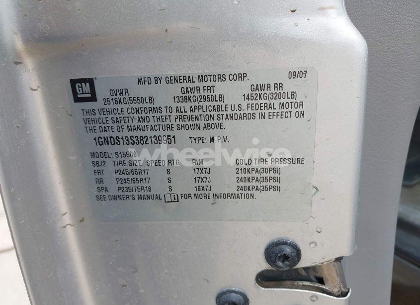 Photo 9 of 2008 Chevrolet Trailblazer FLEET (VIN 1GNDS13S382139951)