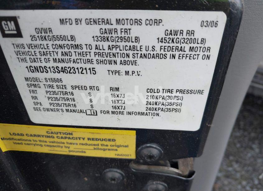 Photo 9 of 2006 Chevrolet Trailblazer LS (VIN 1GNDS13S462312115)