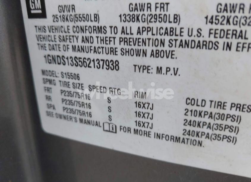 Photo 9 of 2006 Chevrolet Trailblazer LS (VIN 1GNDS13S562137938)