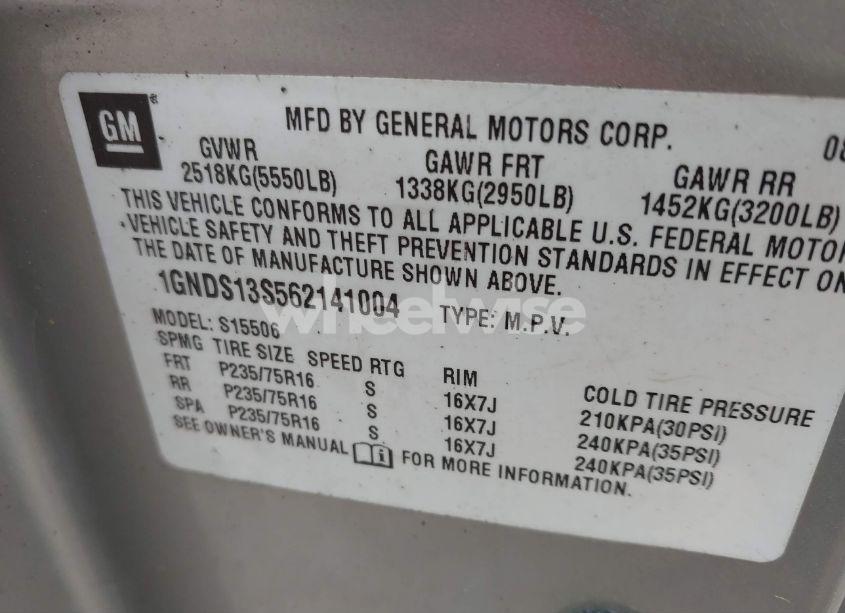 Photo 9 of 2006 Chevrolet Trailblazer LS (VIN 1GNDS13S562141004)