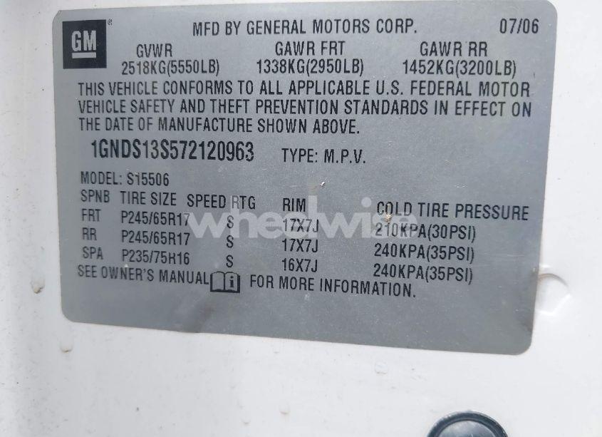 Photo 9 of 2007 Chevrolet Trailblazer LS (VIN 1GNDS13S572120963)