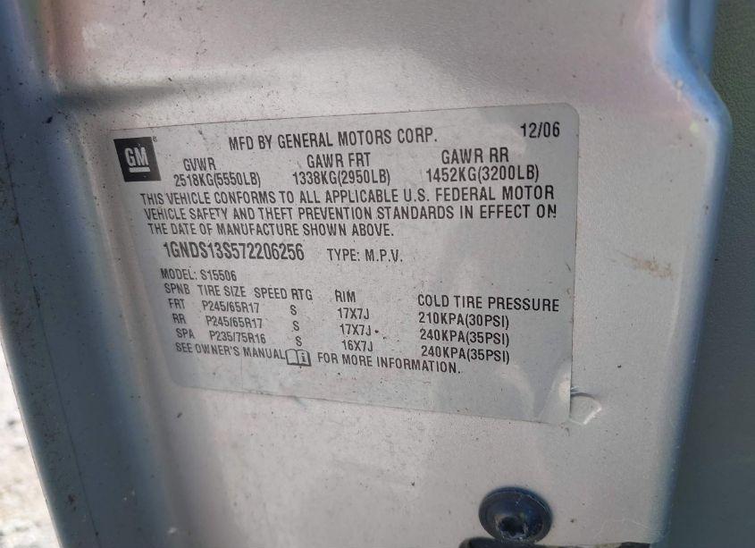 Photo 9 of 2007 Chevrolet Trailblazer LS (VIN 1GNDS13S572206256)