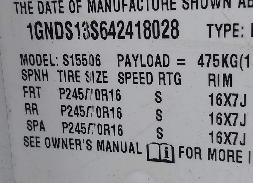 Photo 9 of 2004 Chevrolet Trailblazer LS (VIN 1GNDS13S642418028)