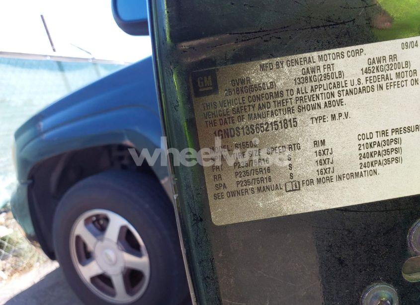 Photo 9 of 2005 Chevrolet Trailblazer LS (VIN 1GNDS13S652151815)