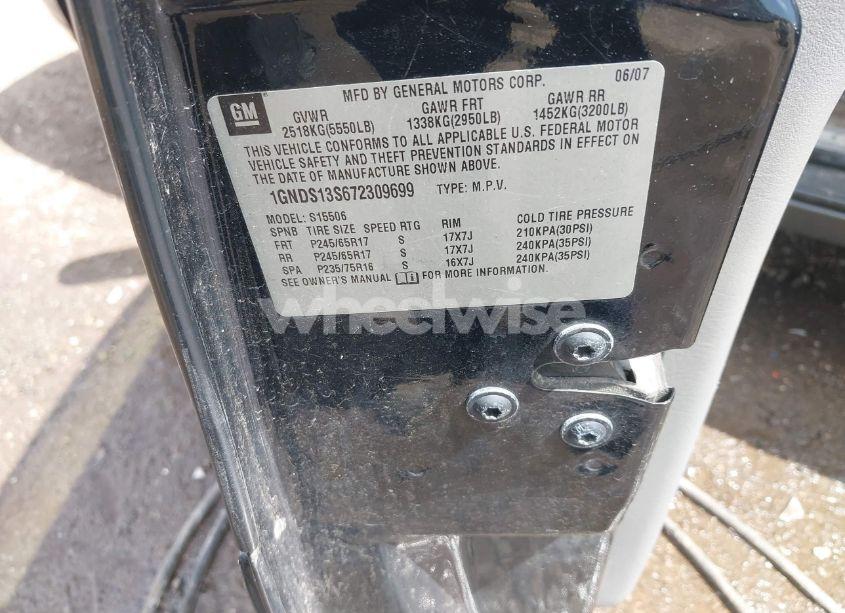 Photo 9 of 2007 Chevrolet Trailblazer LS (VIN 1GNDS13S672309699)