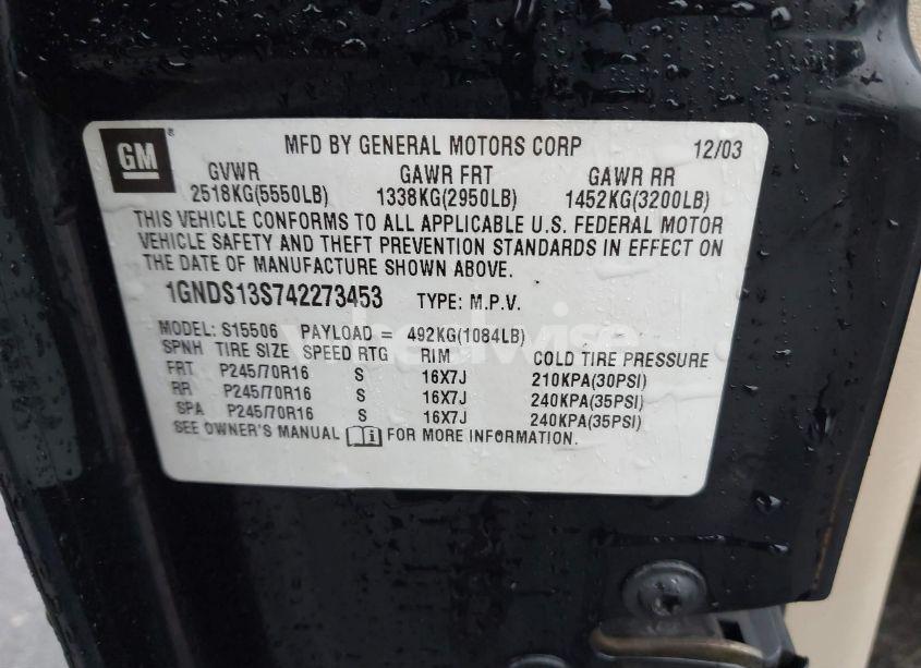 Photo 9 of 2004 Chevrolet Trailblazer LT (VIN 1GNDS13S742273453)