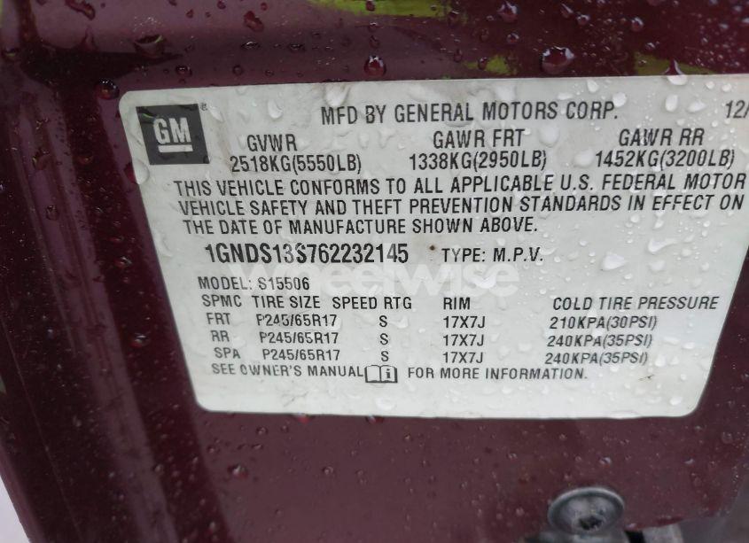 Photo 9 of 2006 Chevrolet Trailblazer LT (VIN 1GNDS13S762232145)