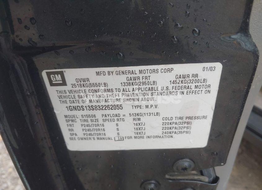 Photo 9 of 2003 Chevrolet Trailblazer LS (VIN 1GNDS13S832262055)