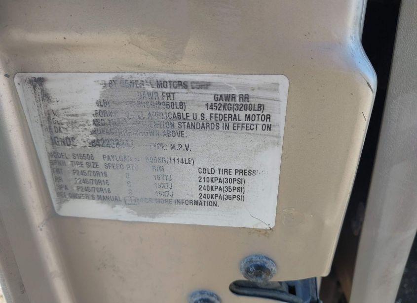 Photo 9 of 2004 Chevrolet Trailblazer LS (VIN 1GNDS13S842238243)