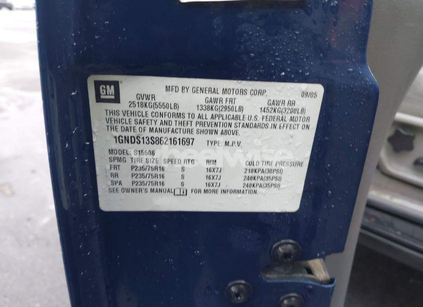 Photo 9 of 2006 Chevrolet Trailblazer LS (VIN 1GNDS13S862161697)